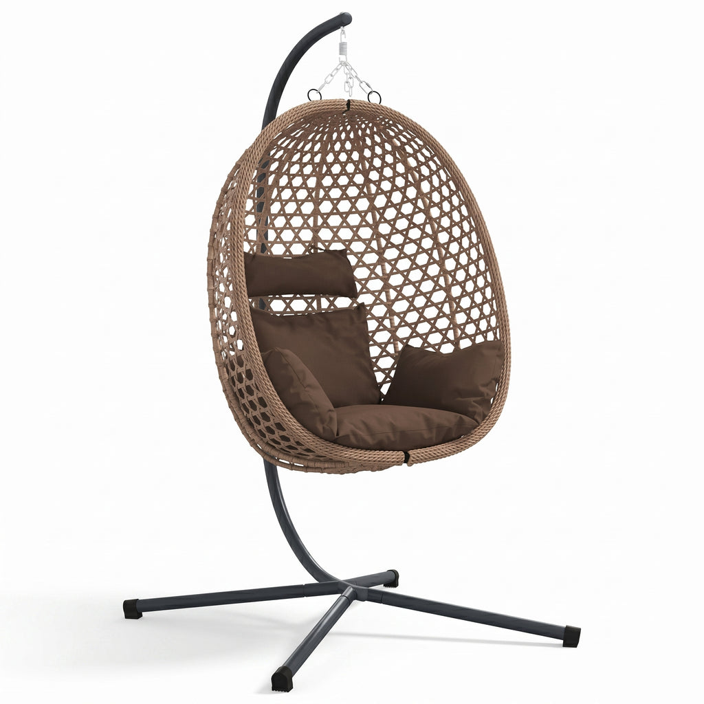 L’Estérel, Fauteuil Suspendu Polyrotin Café Pliable | Summerbed
