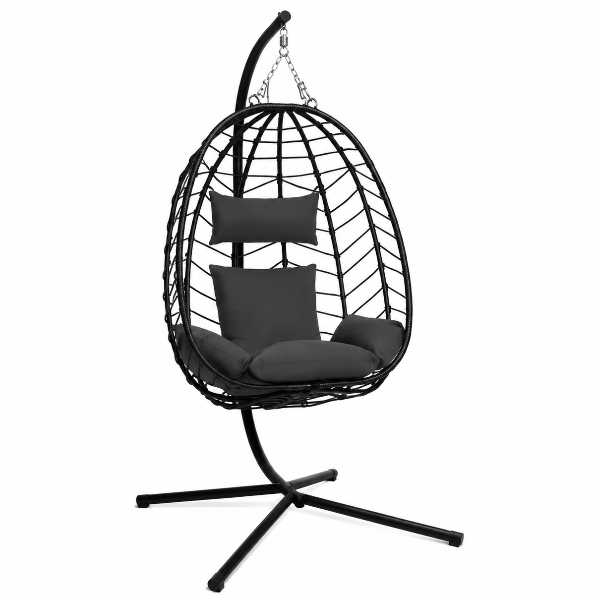 Le Mistral, Fauteuil Suspendu en Rotin Noir | Summerbed