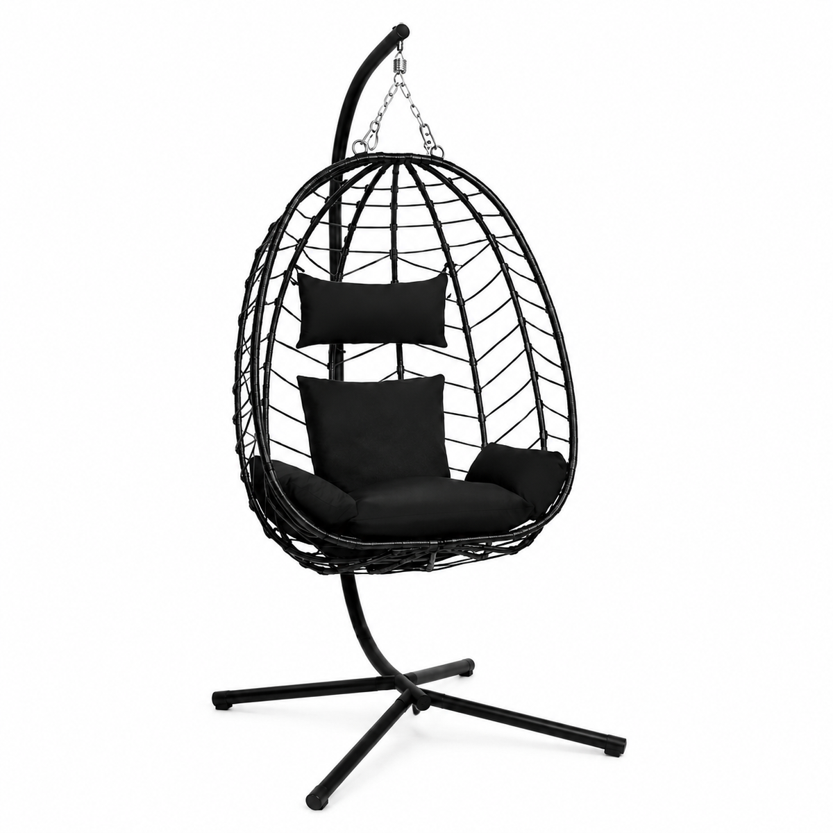 Le Mistral, Fauteuil Suspendu en Rotin Noir | Summerbed