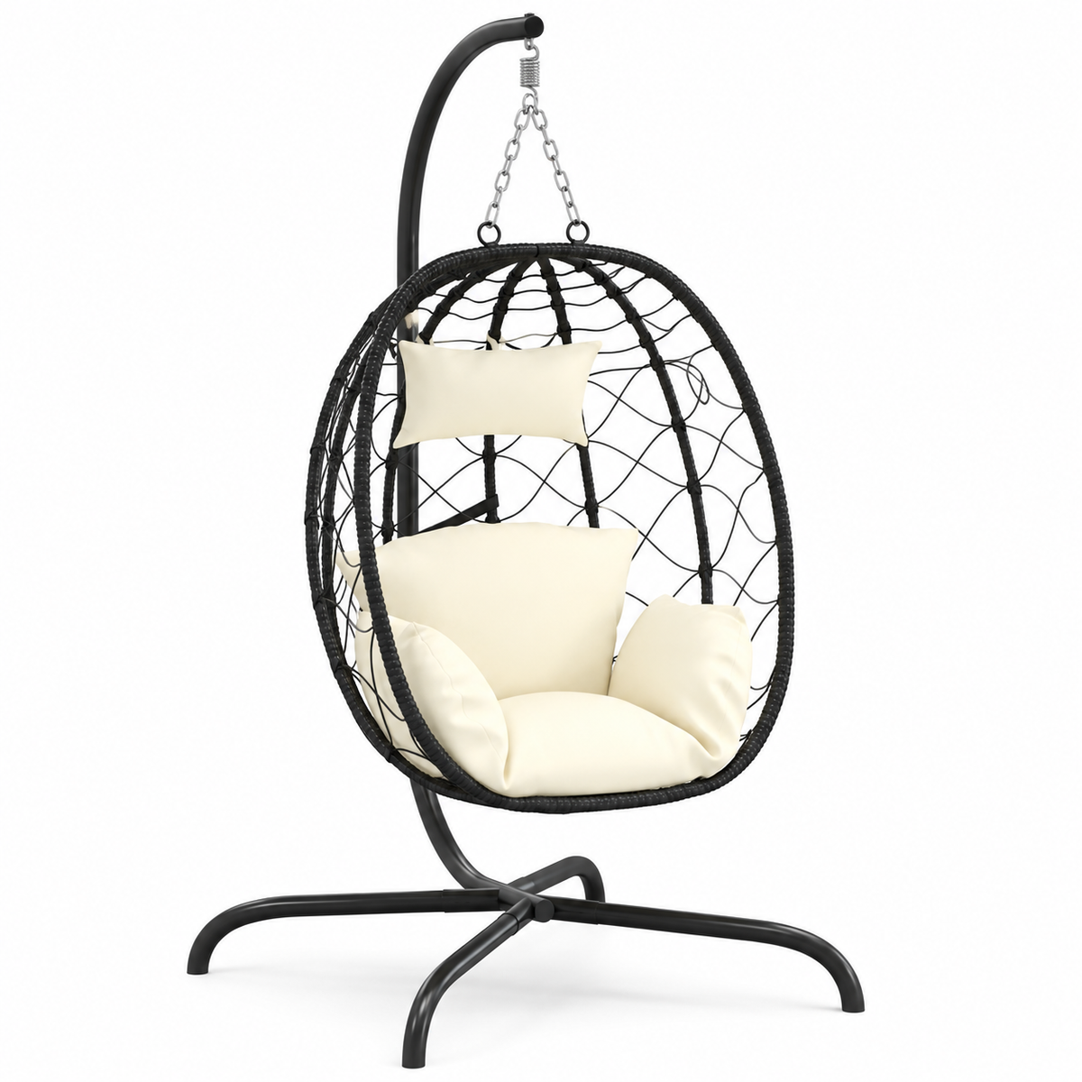 Le Mistral, Fauteuil Suspendu en Rotin Noir | Summerbed